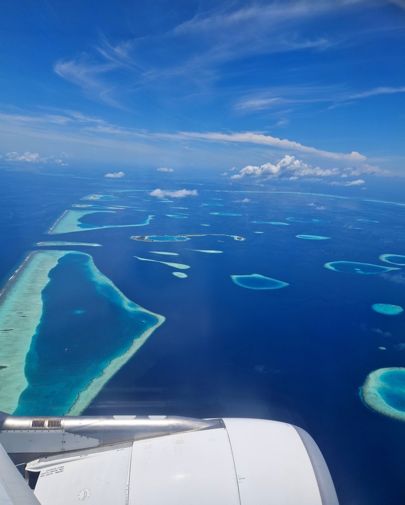 Malediivit, maisema lentokoneesta